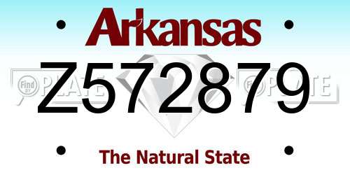 Z572879 Arkansas License Plate