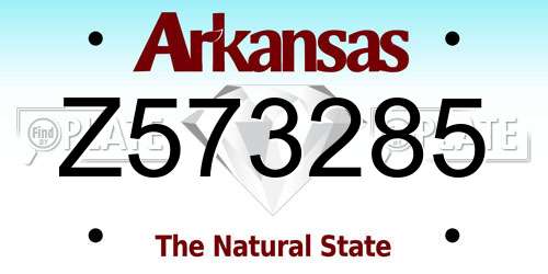 Z573285 Arkansas License Plate