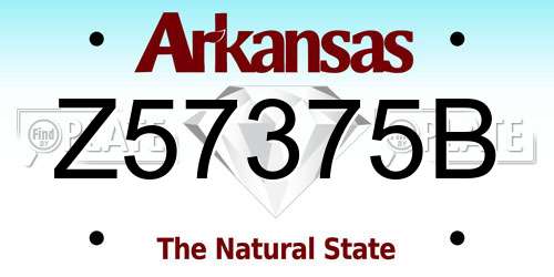 Z57375B Arkansas License Plate