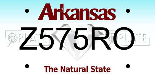 Z575RO Arkansas License Plate