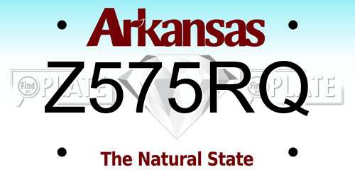 Z575RQ Arkansas License Plate