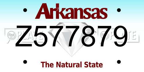 Z577879 Arkansas License Plate
