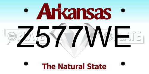 Z577WE Arkansas License Plate