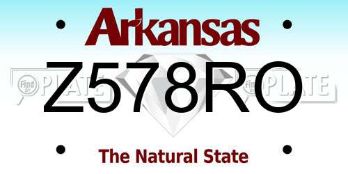 Z578RO Arkansas License Plate