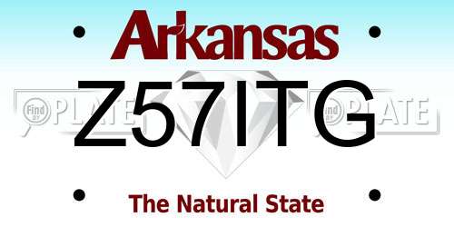 Z57ITG Arkansas License Plate