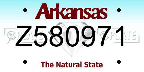 Z580971 Arkansas License Plate