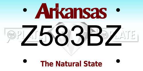 Z583BZ Arkansas License Plate