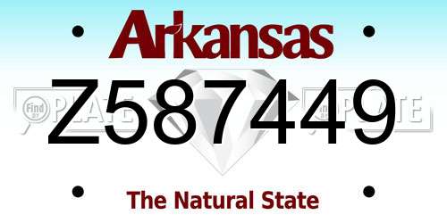 Z587449 Arkansas License Plate