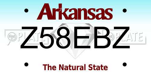 Z58EBZ Arkansas License Plate