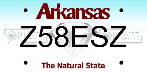 Z58ESZ Arkansas License Plate