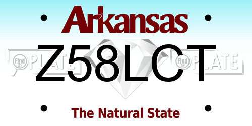 Z58LCT Arkansas License Plate