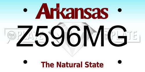 Z596MG Arkansas License Plate