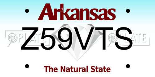 Z59VTS Arkansas License Plate