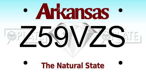 Z59VZS Arkansas License Plate