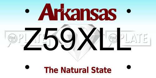 Z59XLL Arkansas License Plate