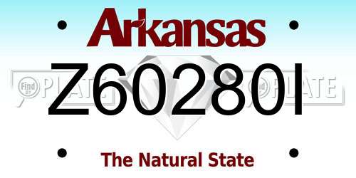 Z60280I Arkansas License Plate
