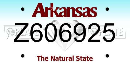 Z606925 Arkansas License Plate
