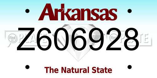 Z606928 Arkansas License Plate