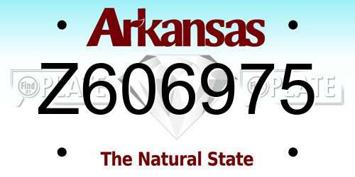 Z606975 Arkansas License Plate