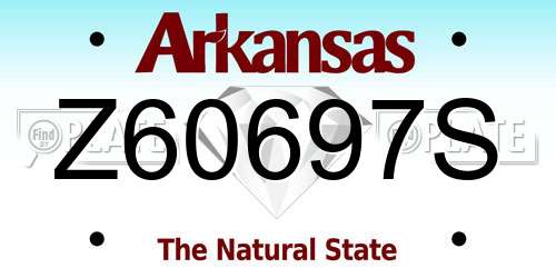 Z60697S Arkansas License Plate