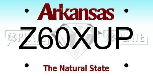 Z60XUP Arkansas License Plate