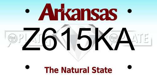 Z615KA Arkansas License Plate