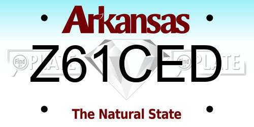 Z61CED Arkansas License Plate