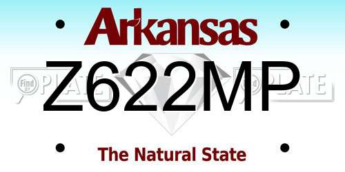 Z622MP Arkansas License Plate