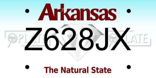 Z628JX Arkansas License Plate