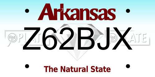 Z62BJX Arkansas License Plate