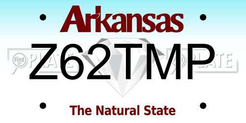 Z62TMP Arkansas License Plate