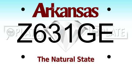 Z631GE Arkansas License Plate