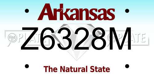 Z6328M Arkansas License Plate