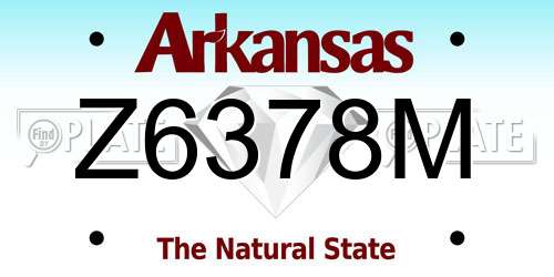 Z6378M Arkansas License Plate