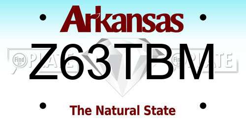 Z63TBM Arkansas License Plate