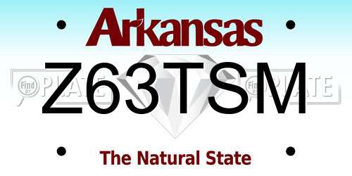 Z63TSM Arkansas License Plate
