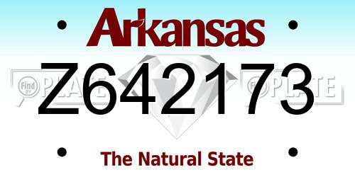 Z642173 Arkansas License Plate