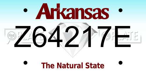 Z64217E Arkansas License Plate