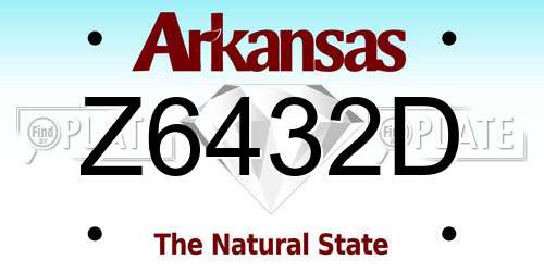 Z6432D Arkansas License Plate