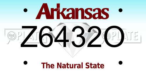 Z6432O Arkansas License Plate