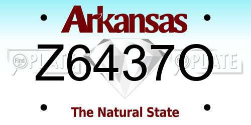 Z6437O Arkansas License Plate