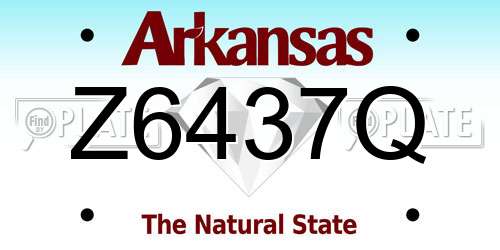 Z6437Q Arkansas License Plate