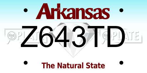 Z643TD Arkansas License Plate