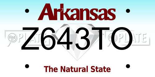 Z643TO Arkansas License Plate
