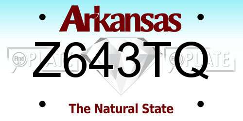 Z643TQ Arkansas License Plate
