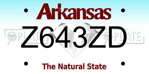 Z643ZD Arkansas License Plate