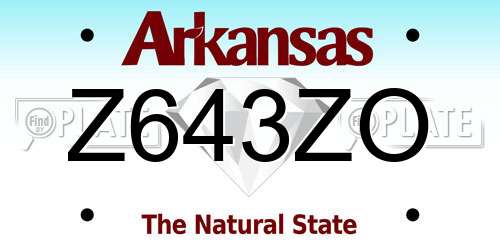 Z643ZO Arkansas License Plate