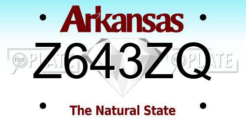 Z643ZQ Arkansas License Plate