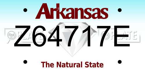 Z64717E Arkansas License Plate