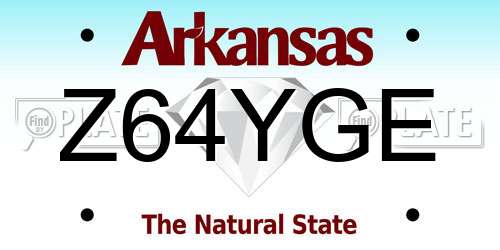 Z64YGE Arkansas License Plate